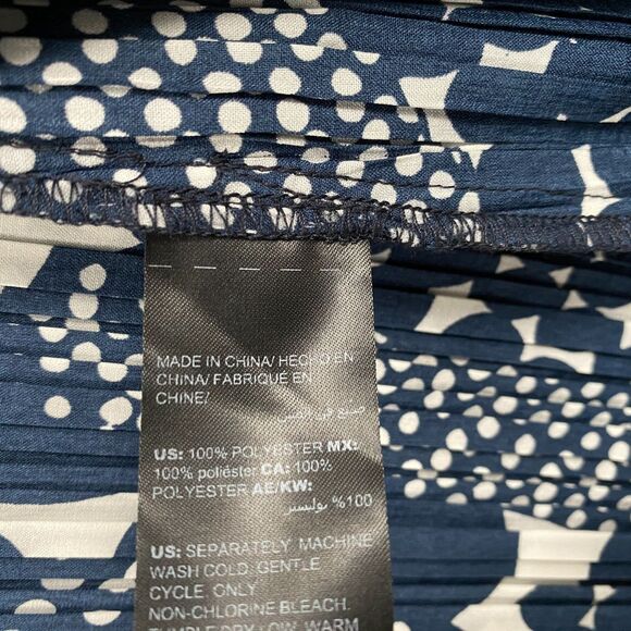 Chicos Travelers Kimono Jacket 0 Womens S Blue Pleated Open Front Long Duster - Picture 8 of 11